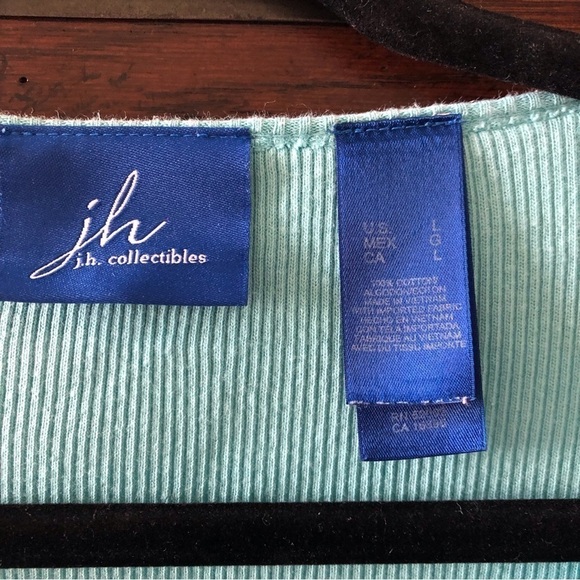 J.H. Collectibles 2pc. teal rib knit cardigan sweater set in size L - Picture 4 of 8